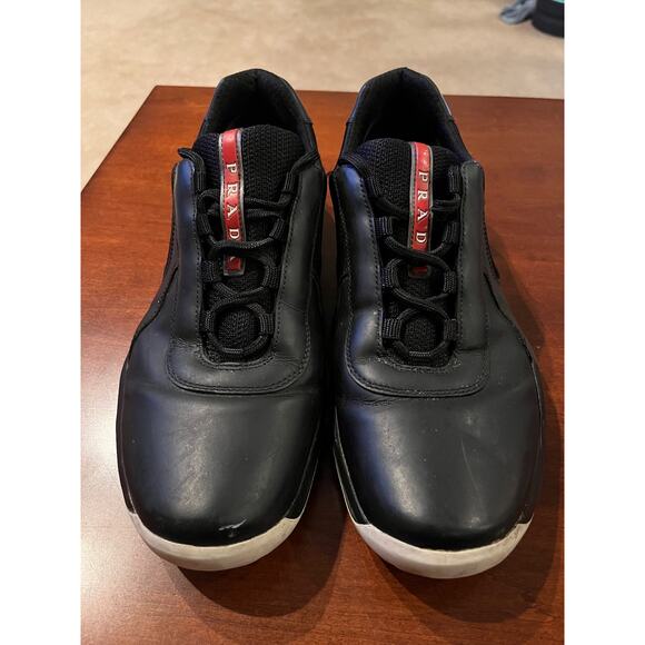 Men’s PRADA SPORT Leather Sneakers Size: 8.5 - Picture 1 of 10